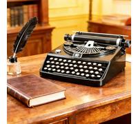 Tissting Retro Iron Typewriter Model, Decorative for Cafe Home