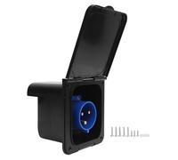 Tissting RV Power Inlet Socket 3 Pin 32A Flush Mount, 220V to 250V Power Plug Inlet Box, Water Resistant Shore Power Receptacle for RV Campervan Caravan Motorhome Van Trailer (Black)