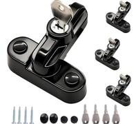 Tissting Sash Jammer Lock, 4 Pack Window Anti Theft Lock Buckle Aluminium Door Security Lock for PVC/uPVC Window Doors and Home Security Black