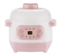 Tissting Slow Cooker, 1L Electric Stew Pot Ceramic 220V 200W Small Liner Versatile Pot with 6 Cooking Modes Timer Reservation Warm Keeping, Pink Kitchen Food Steamer for Porridge Rice Soup