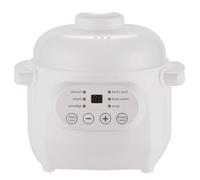 Tissting Slow Cooker, 1L Electric Stew Pot Ceramic 220V 200W Small Liner Versatile Pot with 6 Cooking Modes Timer Reservation Warm Keeping, White Kitchen Food Steamer for Porridge Rice Soup