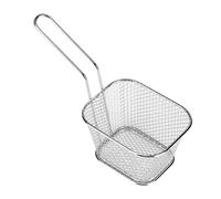 Tissting Small Gold Metal Baskets for Serving Chips Fryer, Square Shape Mini Fry Baskets Cooking Tool Lightweight Easy Clean, for Restaurants Cafes Party Home