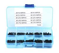 Tissting Small Screws Assortment Kit, 1000pcs Cross Head Self Tapping Bolts M1 M1.2 M1.4 M1.7 Stainless Steel for Watches Glasses Electronics Repair
