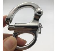 Tissting Snap Shackle, Stainless Steel Swivel Snap Shackle with Quick Release for Marine Rigging, 12×52mm, Stainless Steel, Eye Snap Shackle for Boat Sailing
