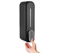 Tissting Soap Dispenser, 300ml ABS Plastic Manual Soap Dispenser, Wall Mounted Soap Dispenser Shower Gel Container for Home, Kitchen, Commercial, Restaurant, Body Wash(Black)
