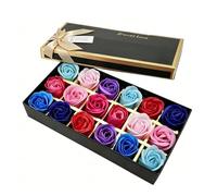 Tissting Soap Rose Flower 18pcs Colorful Long Lasting Fragrance - Artificial Rose Flower 8.9x4.5x1.8in/22.5x11.5x4.5cm Gift for Weddings Christmas Mother's Day