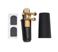 Tissting Soprano Sax Mouthpiece, ABS Metal Buckle Reed Pads with Protective Cap for Saxophone Accessories Lightweight Durable Musical Instrument