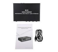 Tissting Sound Interface Recorder 2 Channel XLR TRS Phantom Power 192KHz 24Bit - USB Audio Interface for Music Production Computer Phone Recording Studio 17.2x12x4.7 cm
