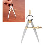 Tissting Spring Scribing Caliper, Precision Adjustable Carbon Steel Marking and Measuring Tool with Flat Leg Divider for Leather Craft, Woodworking and Engineering Projects