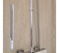 Tissting Stainless Steel Shower Extension Tube, Round Shower Head Extension 30cm/12in Shower Arm with G1/2 Thread, 304 Stainless Steel Chrome Plating Tool-Free Installation for Bathroom
