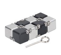 Tissting Stress Anxiety Relief Sensory Fidget Toy, Handheld Flip Blocks Finger Puzzle Alloy Metal for Adults with ADD ADHD Office Workers Students (Black plus silver)