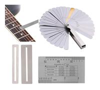 Tissting String Action Gauge Ruler, Professional Double-Sided Luthier Tool Set with 32 Stainless Steel Blades and Fret Protectors for Precision Guitar Setup Adjustments for Musicians and Technicians