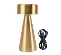 Tissting Table Lamp 3 Color 19.5cm LED Portable Metal Table Lamps with Touch Sensor 1800mAh Battery Stepless Dimming Nightstand Desk Lamp for Living Room Bedroom (Gold)