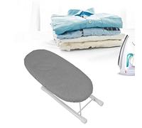 Tissting Tabletop Ironing Board 26 X 11 X 8cm Grey Mini Folding Ironing Board with Non Slip Feet and Covers, Travel Iron Board for Underwear Socks Kids Clothes