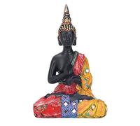 Tissting Thai Reclining Resin Buddha Statue Mini Sitting Buddha Statue Meditation Decor Buddha Figurine Indoor for Home Living Room, Bedroom, Tea Room, Meditation Room(4.5x3x7in)