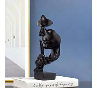 Tissting Thinker Statue, Abstract Art Resin Sculpture with Silence Theme for Home Office Decor, 27cm Modern Figurine for Living Room Study Bookshelf