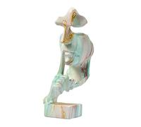 Tissting Thinker Statue, Creative Abstract Art Figurine, Silence is Golden Resin Sculpture, Decorative Ornament for Living Room, Study, Office, 27cm*10cm Home Decor, Gift for Friends and Family