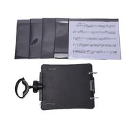Tissting Trumpet Marching Lyre with Flip Folder & 5 Sleeves - Adjustable Music Sheet Holder for Performers, Multi Angle Rotation, Easy Page Turn, Fits Trumpet Pipe 0.67 in/17 mm