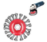 Tissting Twist Wire Brush Wheel 4in/101mm M10x1.5 Nut for Rust and Paint Removal - Knotted Grinder Cup for Metal Wood Concrete Cleaning Welding Side Burr Removal
