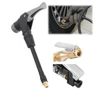 Tissting Tyre Pump Hose Adapter, Durable 2-in-1 Tire Inflator Hose with Quick-Release Valve Connector, 6-Inch Rubber Extension Tube for Cars, Bikes, and Motorcycles