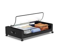 Tissting Under Bed Storage Containers with Lids and Wheels, Multifunctional Clear Visible Underbed Organizer Drawers with Portable Handle for Home Dorm Clothes Storage Bi (1 Pack)