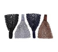 Tissting Vintage Lace Headband 4pcs Set for Women, Elastic Wide Hair Bands - Elegant Headwrap for Weddings, Vacations, Daily Use, Gift Collection, 2.5in/6.35cm Wide