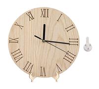 Tissting Wall Clock, Classic Wooden Analog Display Silent Battery Powered Indoor Outdoor Hanging Wall Decor for Garden Hallway Living Room Office Study Bedroom (Diameter 23)