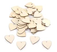 Tissting Wood Hearts 50 Pieces 40mm Rustic Wooden Craft Shapes For DIY Projects - Handmade Decorations For Weddings Festivals And Home Use With Various Sizes And Natural Wood Patterns
