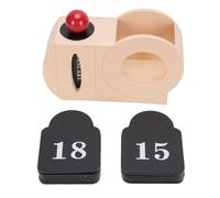 Tissting Wooden Perpetual Calendar Vintage Desk Organizer 7.1x2.4x5.1in - Retro Office Desktop Display with Month Date Feature for Home Decor Gift