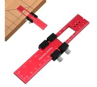 Tissting Woodworking Ruler 6 Inch, Aluminum T-Ruler with Slide Stop, CNC Precision Scribing Ruler Metric Inch, 45/90 Degree Marking Measure Tool for Woodworker Engineers DIY