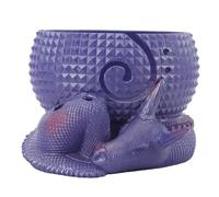 Tissting Yarn Storage Bowl Dragon Egg Design Resin Holder for Knitting Crocheting 16x23.5cm/6.3x9.3in - Smooth Yarn Glide Functional Artwork Craft Space Decoration Ideal Gift for C (Violet)