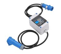 Tissting16A Mobile Digital Electricity Meter with 1P+N Leakage Protector - 1.4M Cable IP67 for RV Camping Home Energy Monitoring (55.1in/1.4m)