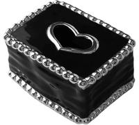 Tissue Box, Ceramic Rectangular Tissue Box Dispenser for Home Office Kitchen Black Silver 19x14x10cm