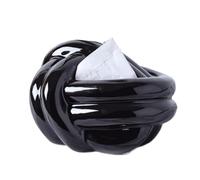 Tissue Box， Ceramic Tissue Box Cover Multicolor 23x11cm(Black)