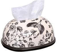 Tissue Box， Ceramic Tissue Box Holder with Spring Base for Home Office Car