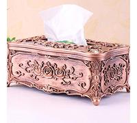 Tissue Box Cover, Acrylic Tissue and Napkin Holder for Home Office, Antique Copper Design, Functional Storage Tray