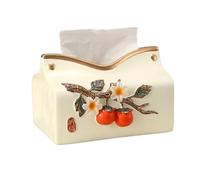 Tissue Box Cover- Ceramic Tissue Box Persimmon Home Living Room Decorative Ornaments Facial Tissue Case
