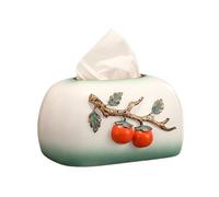 Tissue Box Cover- Ceramic Tissue Box Persimmon Pattern Gradient Color Household Living Room Decorative Ornaments Facial Tissue Case