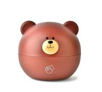 Tissue Box Cover, Decorative Round Office Tissues Cube Organizer Cartoon Bear Square Paper Tissue Holder for Bathroom Tabletop (Brown Bear)