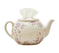 Tissue Box Cover Flowers - Teapot Shape Paper Box, Creative Tissue Dispenser Home Bathroom Kitchen Office Bedroom Bedside Table Top | Multipurpose Outdoor Indoor Utility