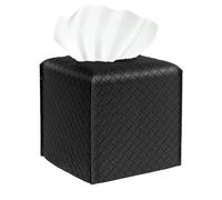 Tissue Box Cover Holder 1 PC Square PU Leather Napkin Wipes Case For Bathroom Decorative Vessel Paper Organizer Cube For Table Top Vanity Countertop Facial Paper Dispenser For Bathroom, Car, Office