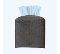 Tissue Box Cover Holder by Hirano’s Bazaar - Vegan Leather, Square (Coffee)
