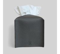 Tissue Box Cover Holder by Hirano’s Bazaar - Vegan Leather, Square (Smoky Charcoal)
