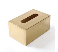 Tissue Box Cover House Shaped metal stainless steel Square Tissue Box Holder Tissue Holder Napkin Dispenser for Bathroom, or Office, Gold