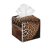 Tissue Box Cover Leather Tissue Box Holder Square Facial Tissue Holder for Bathroom Modern Decorative Tissue Box Organizer African Leopard on Rock Car Tissue Holder for Home Office