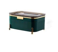 Tissue Box Cover, Multi Functional Tissue Box, Cell Phone Holder, Remote Control Storage Box, Stationery Napkin Holder, Toilet Paper Box, Facial Tissue Dispenser for Home (Dark Green)