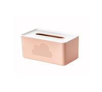 Tissue Box Cover Napkin Dispenser, Toliet Paper Holder Cute Plastic Napkin Organizer and Rectangular Tissue Box Holder(Pink,L)