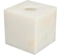 Tissue Box Cover, Natural Marble Modern Square Tissue Box Holder - Decorative Holder/Organizer for Bathrooms, Desks, Dressing Table, Bedrooms, Nightstands,White