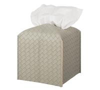 Tissue Box Cover PU Leather Tissue Holder Square Facial Tissue Case Facial Paper Organizer Dispenser for Bathroom, Vanity Countertop, Tabletop, Car, Evergreen