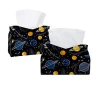 Tissue Box Cover, Rectangle Facial Tissue Holder Storage Container for Bathroom Vanity Counter Tops Night Stand and Offices - Night Sky Planets Comets Stars Constellations